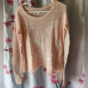 Women's Hollister Co Pink Pullover Seahorse Starfish Sweater Size XS/S